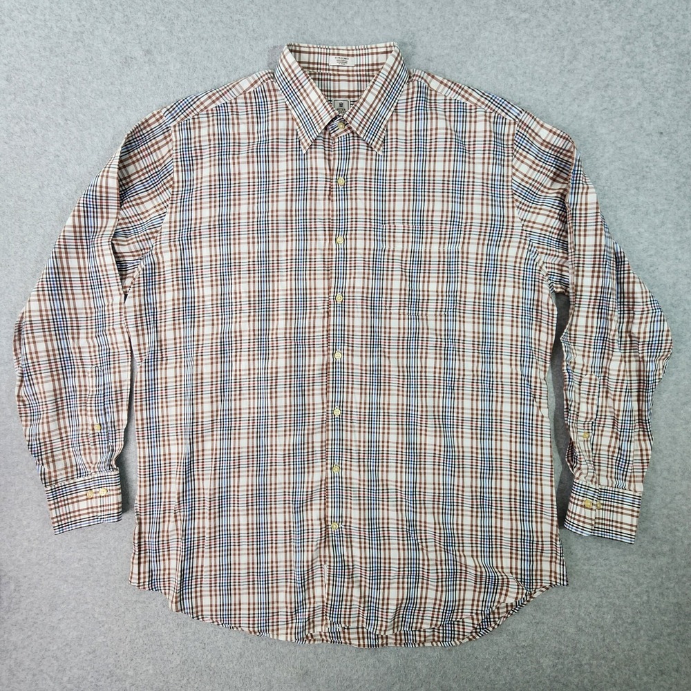 Peter Millar Shirt Mens XL Multicolor Plaid Longsleeve Cotton Golf Preppy Casual